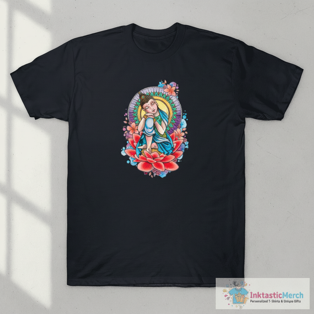 Peaceful Buddha Design by Lorna Laine T-Shirt 1 Peaceful Buddha Design by Lorna Laine T-Shirt