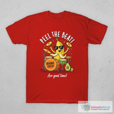 Peel The Beat Cute Banana Drummer Pun T-Shirt