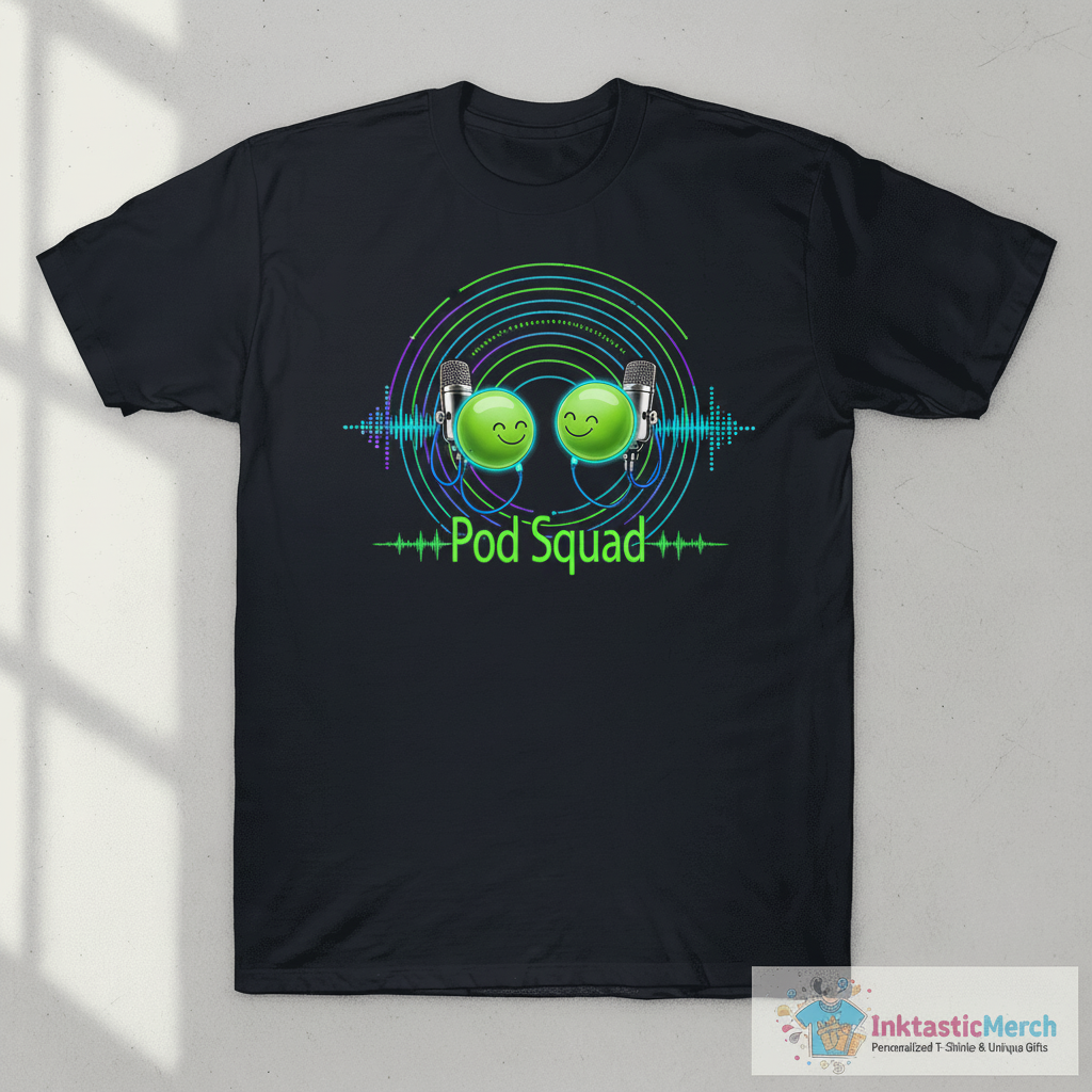 Pod Squad - Cute Pea Pun Cartoon T-Shirt 1 Pod Squad - Cute Pea Pun Cartoon T-Shirt