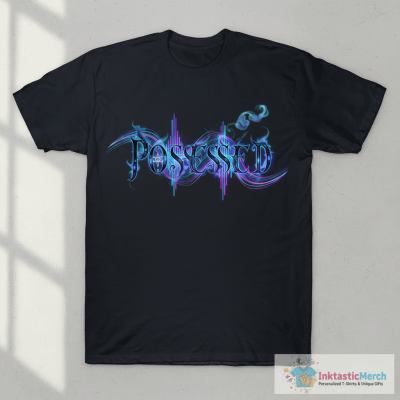Possessed Spirit Smoky Lettering Halloween POD Design T-Shirt