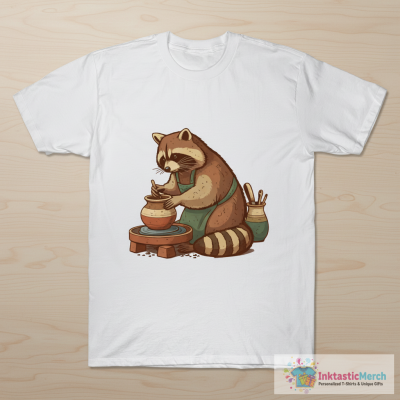 Pottery Artist Clay Whisperer Ceramic Racoon Making Pottery T-Shirt
