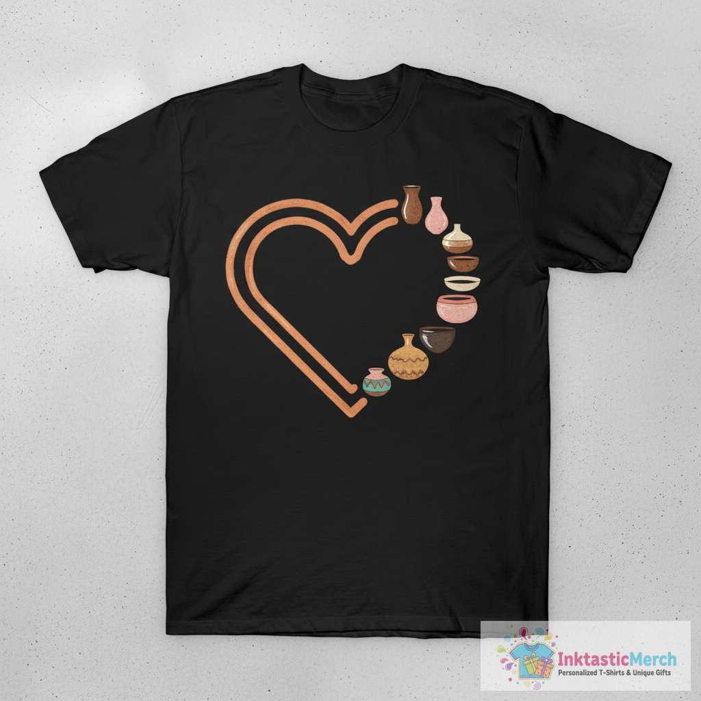 Pottery Heart Shaped Vases and Jars Love T-Shirt 1 Pottery Heart Shaped Vases and Jars Love T-Shirt