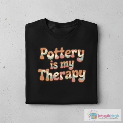 Pottery Is My Therapy! Pink Pottery Girl T-Shirt