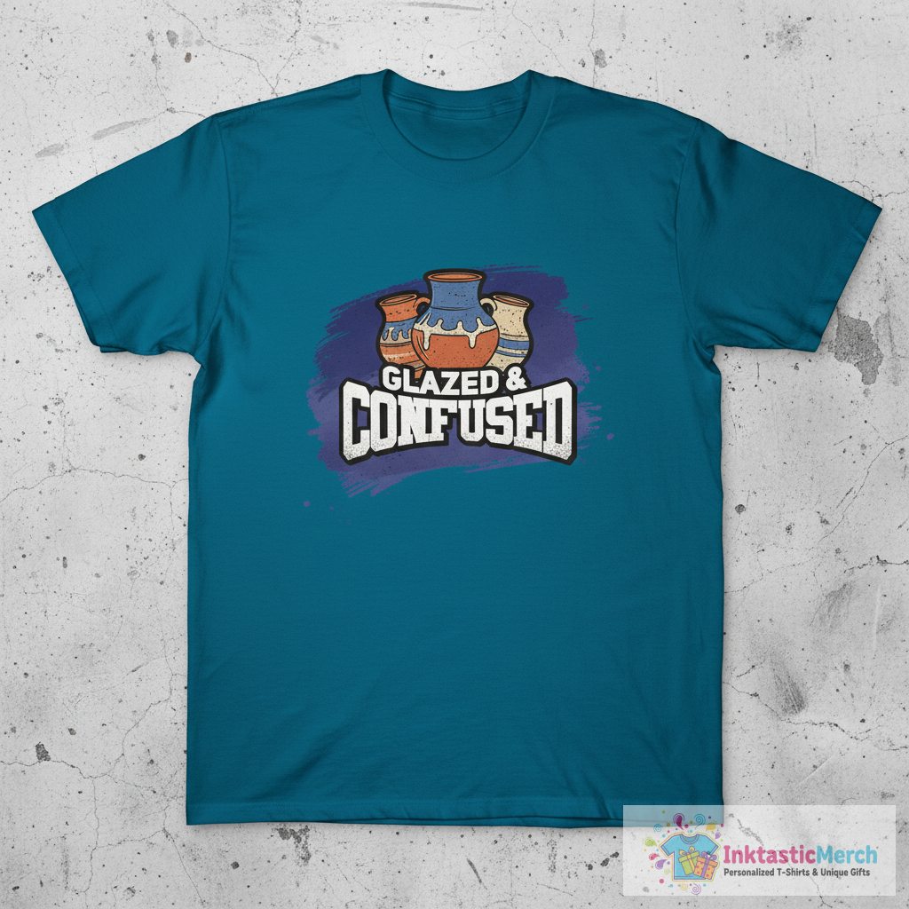 Pottery Lover " Glazed And Confused " T-Shirt 1 Pottery Lover " Glazed And Confused " T-Shirt