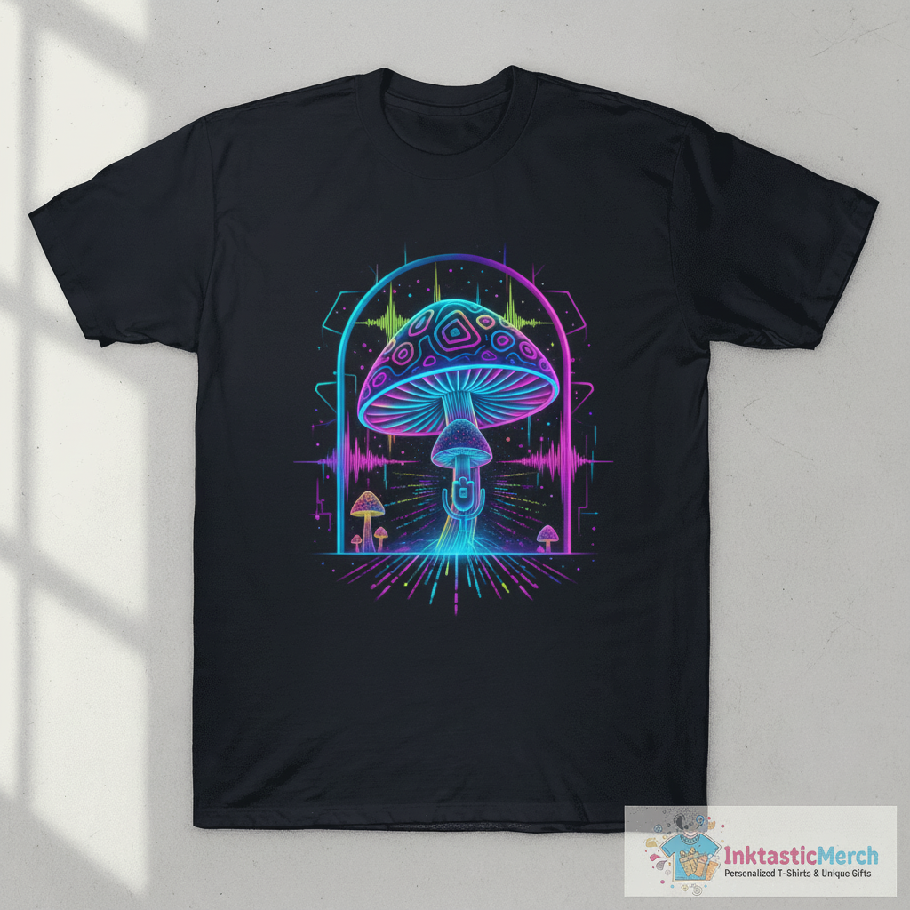 Psychedelic Magic Mushroom - Mushroom House T-Shirt 1 Psychedelic Magic Mushroom - Mushroom House T-Shirt