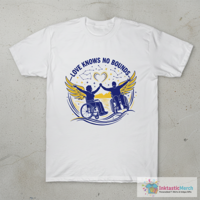 Romantic Wheelchair Couple Love Knows No Bounds Starry Night T-Shirt