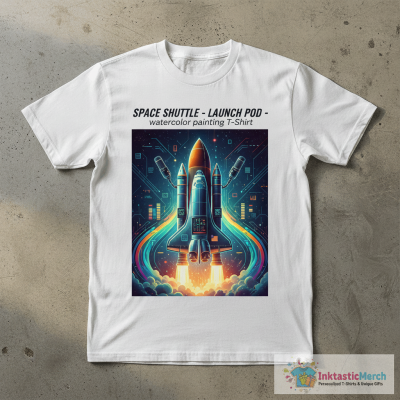 SPACE SHUTTLE - LAUNCH POD - watercolor painting T-Shirt