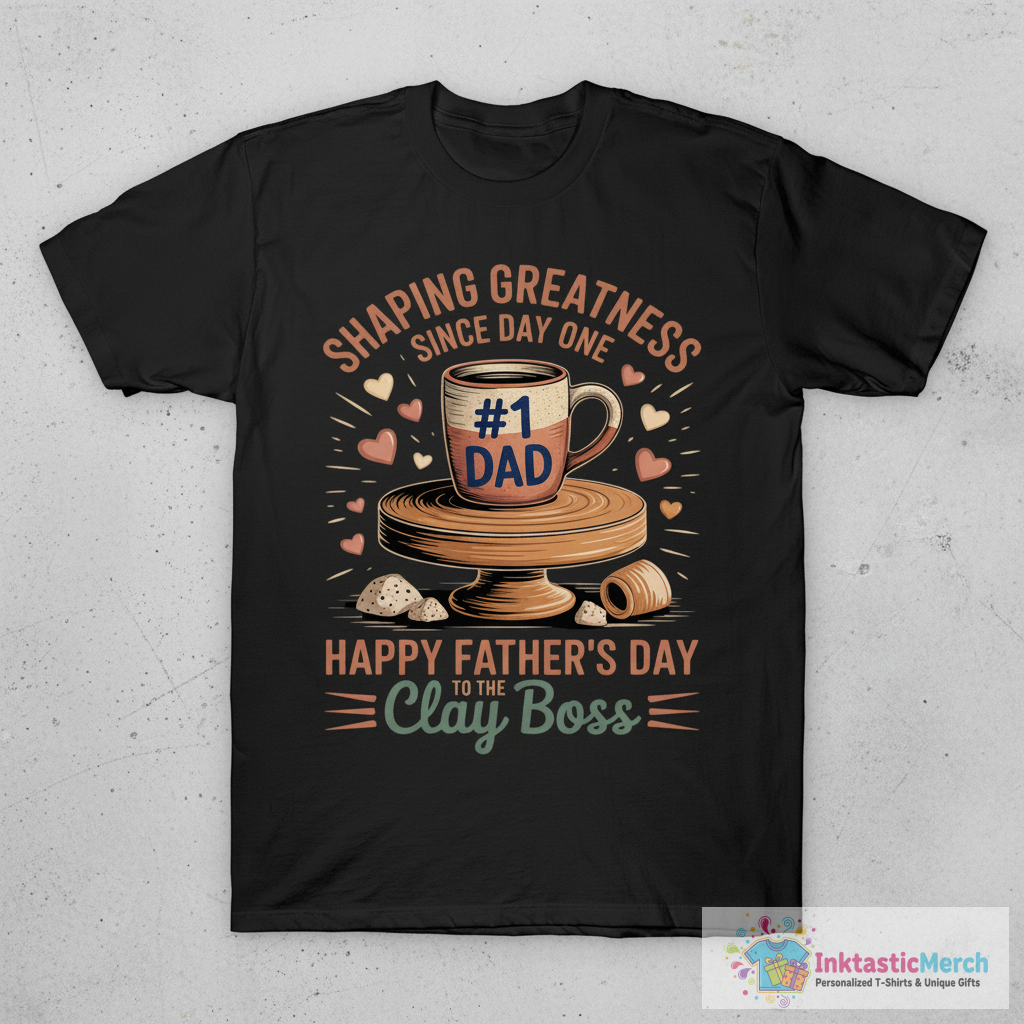 Shaping Greatness Pottery Dad - Ceramics Artist Fathers Day T-Shirt 1 Shaping Greatness Pottery Dad - Ceramics Artist Fathers Day T-Shirt