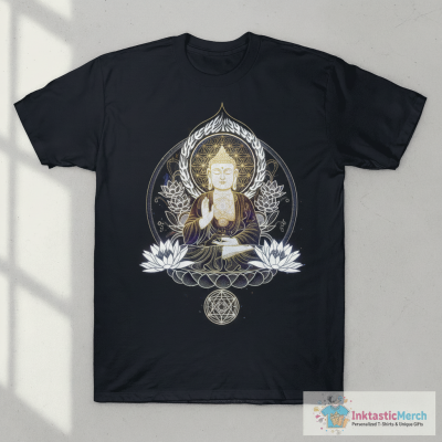Siddhartha Buddha White Halftone T-Shirt