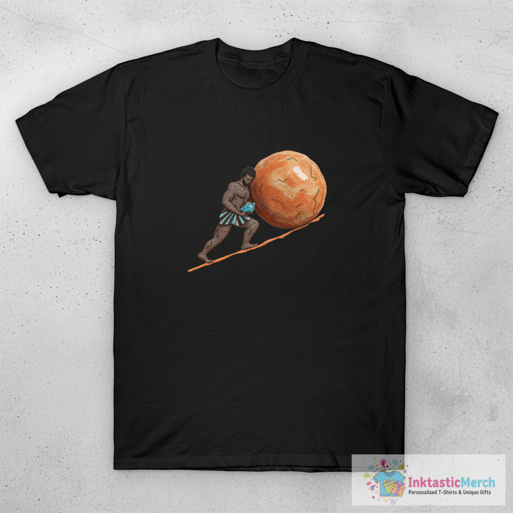 Sisyphus Scrolling Up That Hill T-Shirt 1 Sisyphus Scrolling Up That Hill T-Shirt