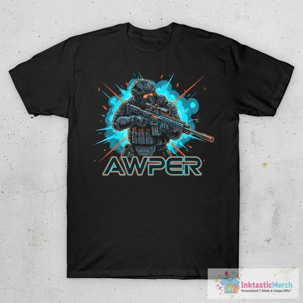Sniper Awper CSGO PUBG Inspired Gaming T-Shirt 1 Sniper Awper CSGO PUBG Inspired Gaming T-Shirt