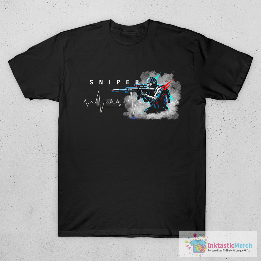Sniper Heartbeat Shooting CSGO PUBG Gaming T-Shirt 1 Sniper Heartbeat Shooting CSGO PUBG Gaming T-Shirt
