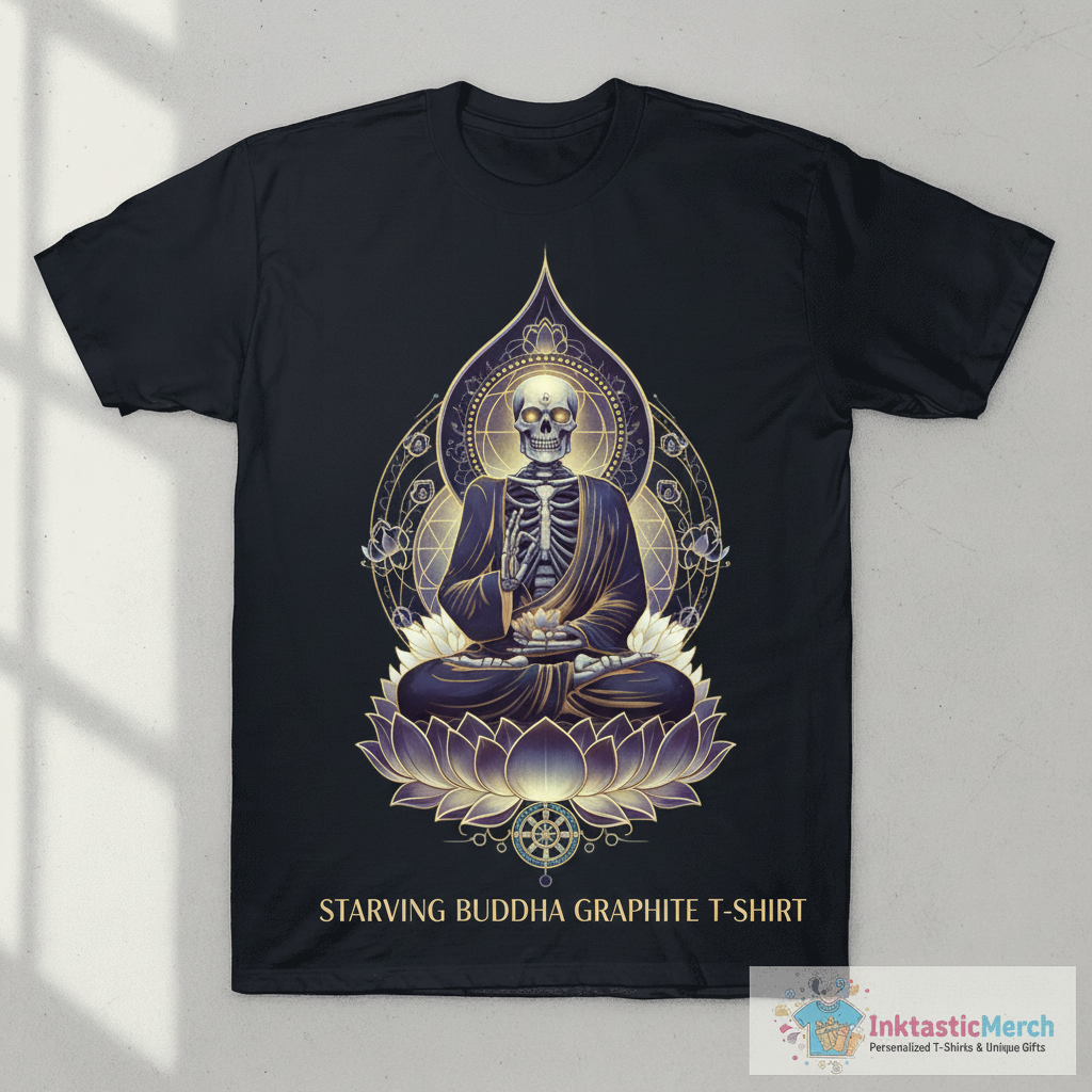 Starving Buddha - Graphite T-Shirt 1 Starving Buddha - Graphite T-Shirt