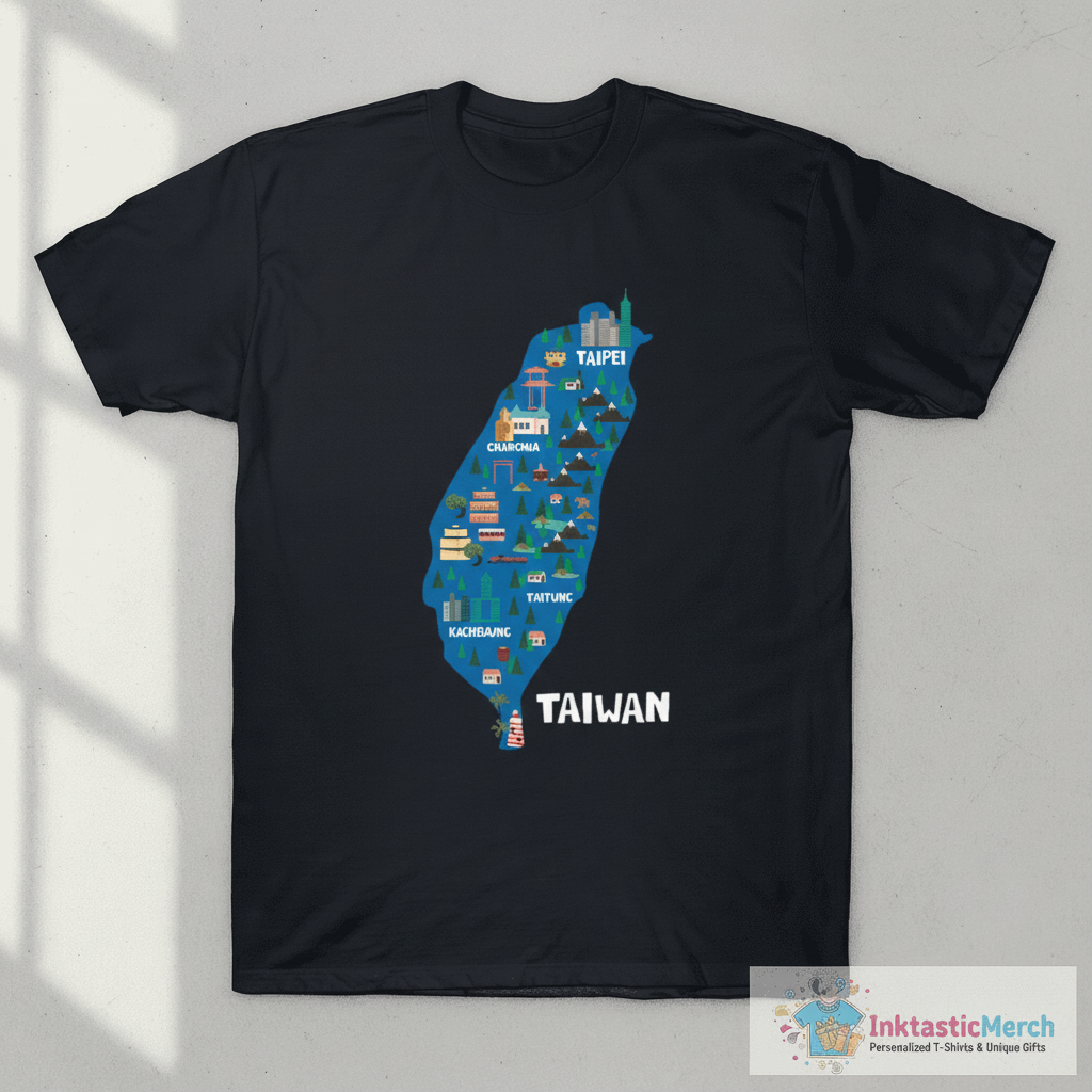 Taiwan Illustrated Map T-Shirt 1 Taiwan Illustrated Map T-Shirt