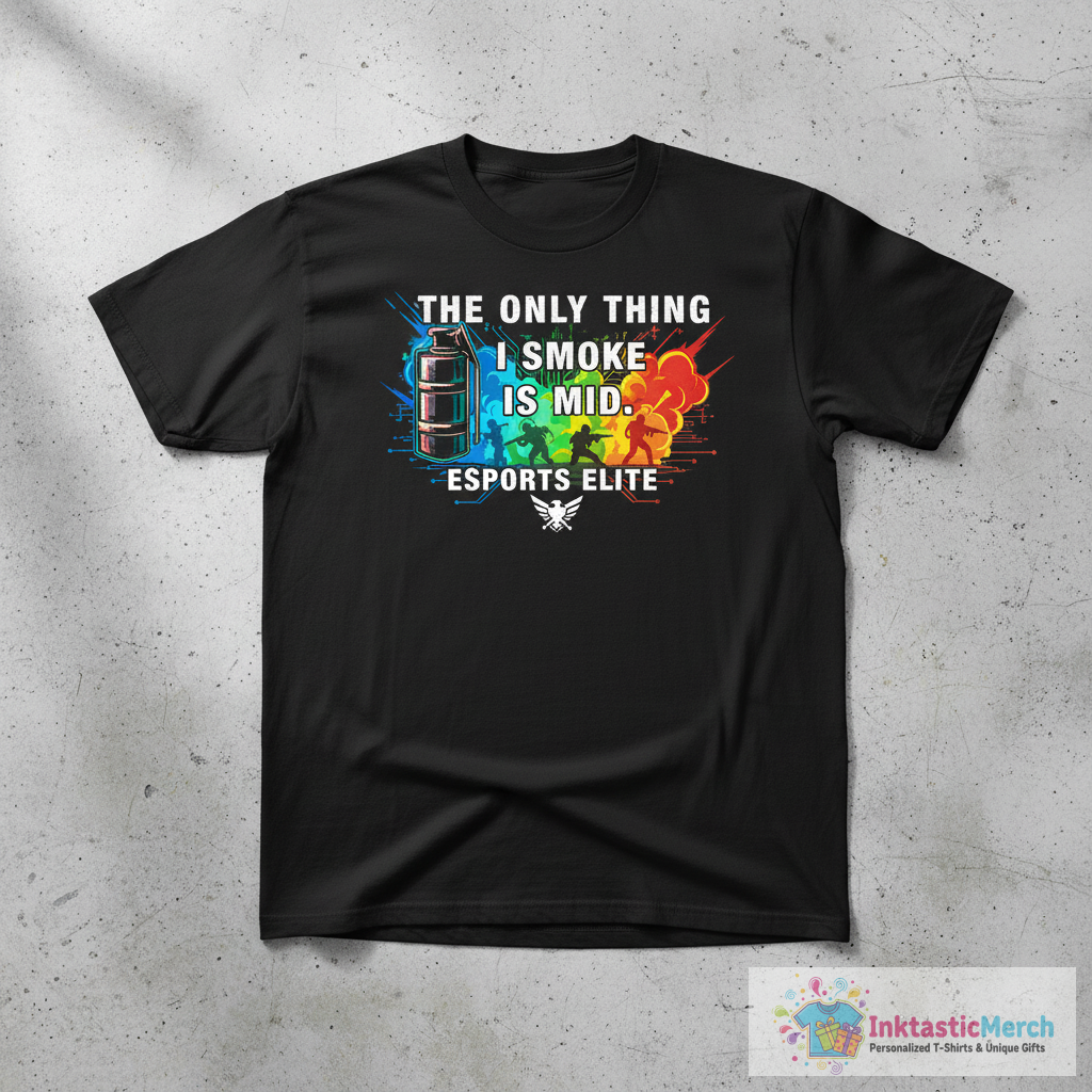 The Only Thing I Smoke Is Mid Dank CSGO Meme Gaming T-Shirt 1 The Only Thing I Smoke Is Mid Dank CSGO Meme Gaming T-Shirt