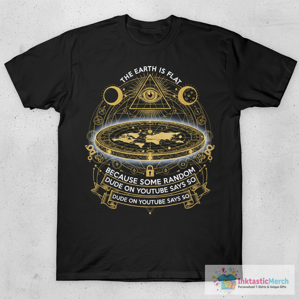 The earth is flat because.. T-Shirt 1 The earth is flat because.. T-Shirt