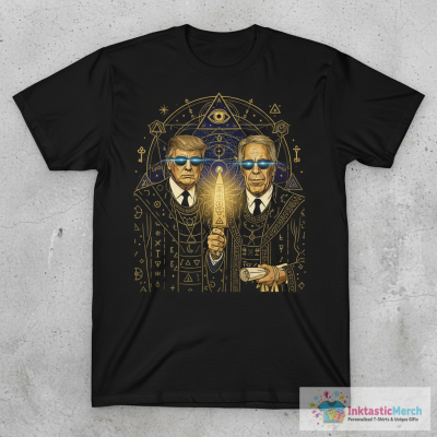 Trump & Epstein Men in Black T-Shirt