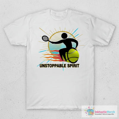 Wheelchair Tennis Player Tennisball Flames | BTNNS T-Shirt
