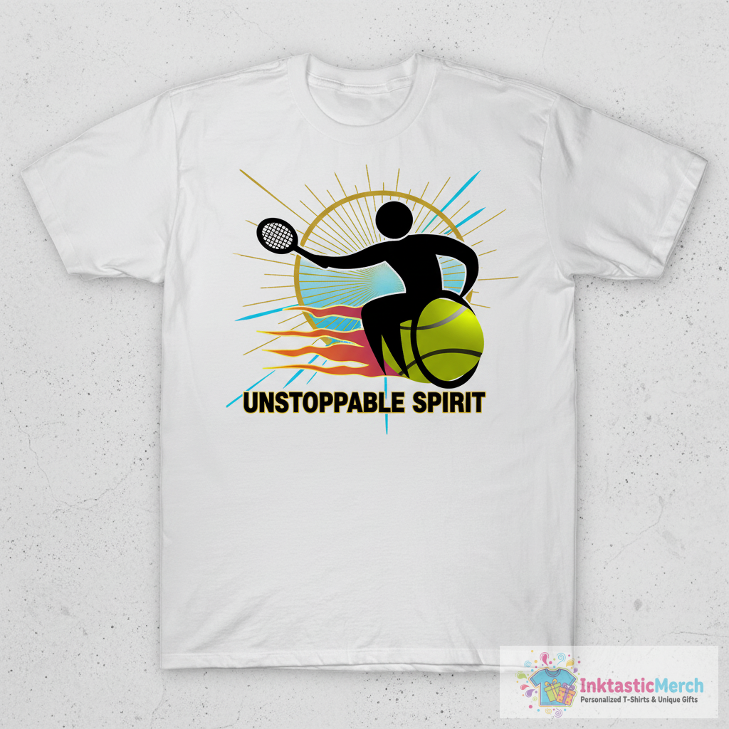 Wheelchair Tennis Player Tennisball Flames | BTNNS T-Shirt 1 Wheelchair Tennis Player Tennisball Flames | BTNNS T-Shirt