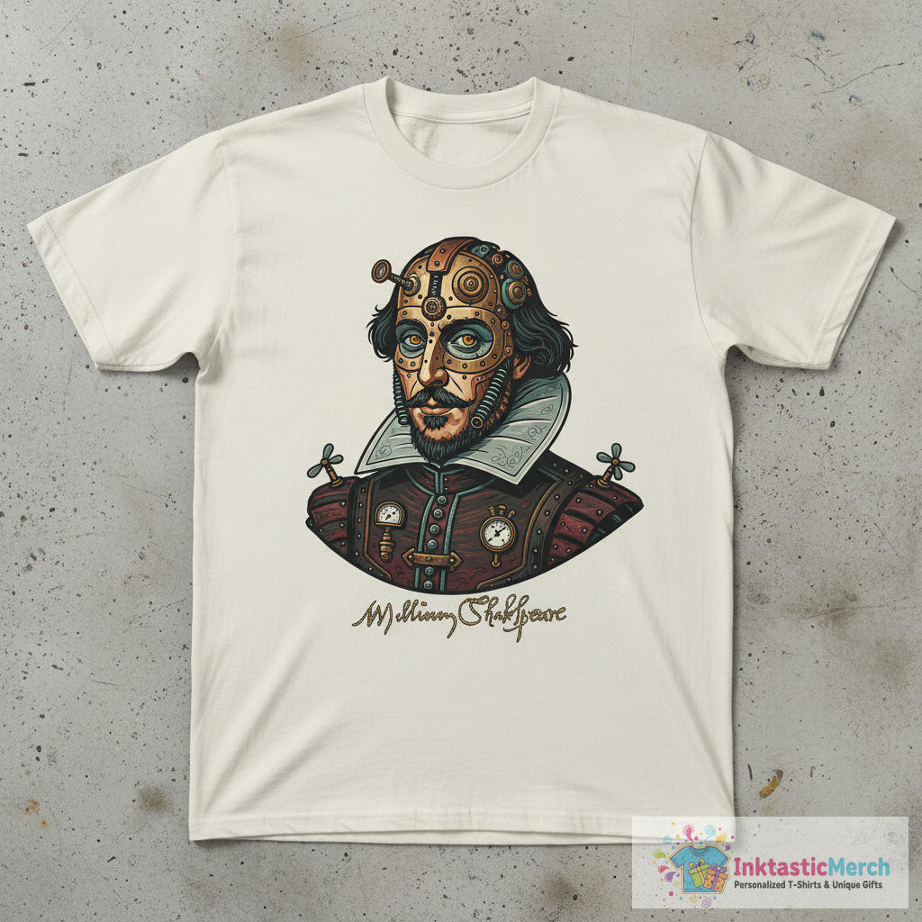 William Shakespeare - 19th Century Portrait of the Bard T-Shirt 1 William Shakespeare - 19th Century Portrait of the Bard T-Shirt