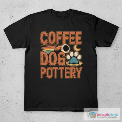 Womens Coffee Dogs Pottery Lover T-Shirt