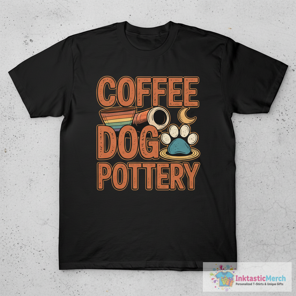 Womens Coffee Dogs Pottery Lover T-Shirt 1 Womens Coffee Dogs Pottery Lover T-Shirt