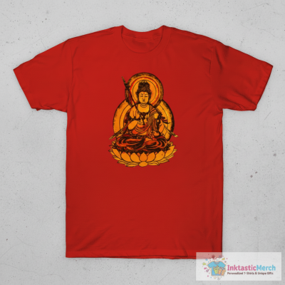 Yellow Buddha Illustration T-Shirt