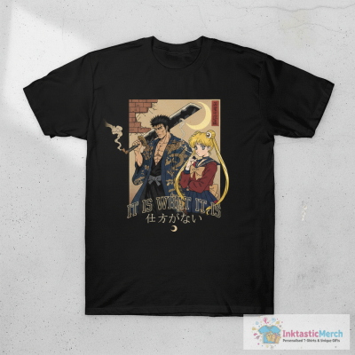Berserk ‘It Is What It Is’ I can’t help it Sailor Moon Smoking Berserk Anime Streetwear T-Shirt