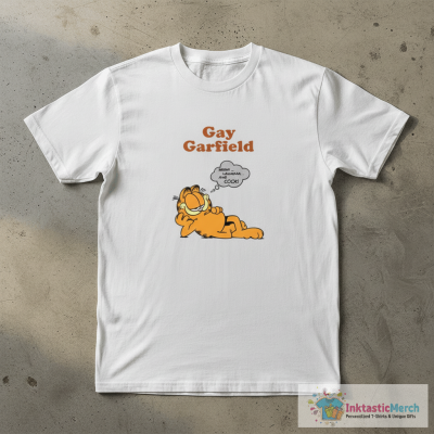 Gay Garfield T-Shirt Mmm Lasagna And Cock Gay Garfield Meme