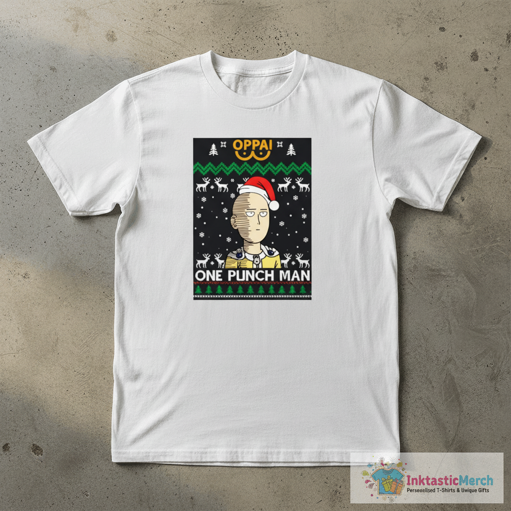 One Punch Man Saitama Christmas sweater 1 One Punch Man Saitama Christmas sweater