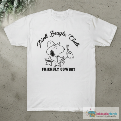 Pink Beagle Club Snoopy Friendly Cowboy T-Shirt