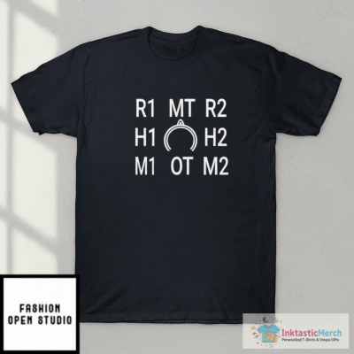 R1 MT R2 H1 H2 M1 OT M2 Final Fantasy XIV T-Shirt