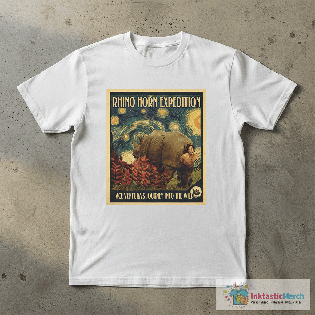 Rhino Scene Ace Ventura Starry Night poster, canvas 1 Rhino Scene Ace Ventura Starry Night poster, canvas