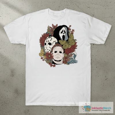 Scream Ghostface Jason Michael Myers Halloween floral shirt