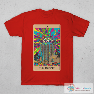 The Hermit - Raccoons Tarot T-Shirt