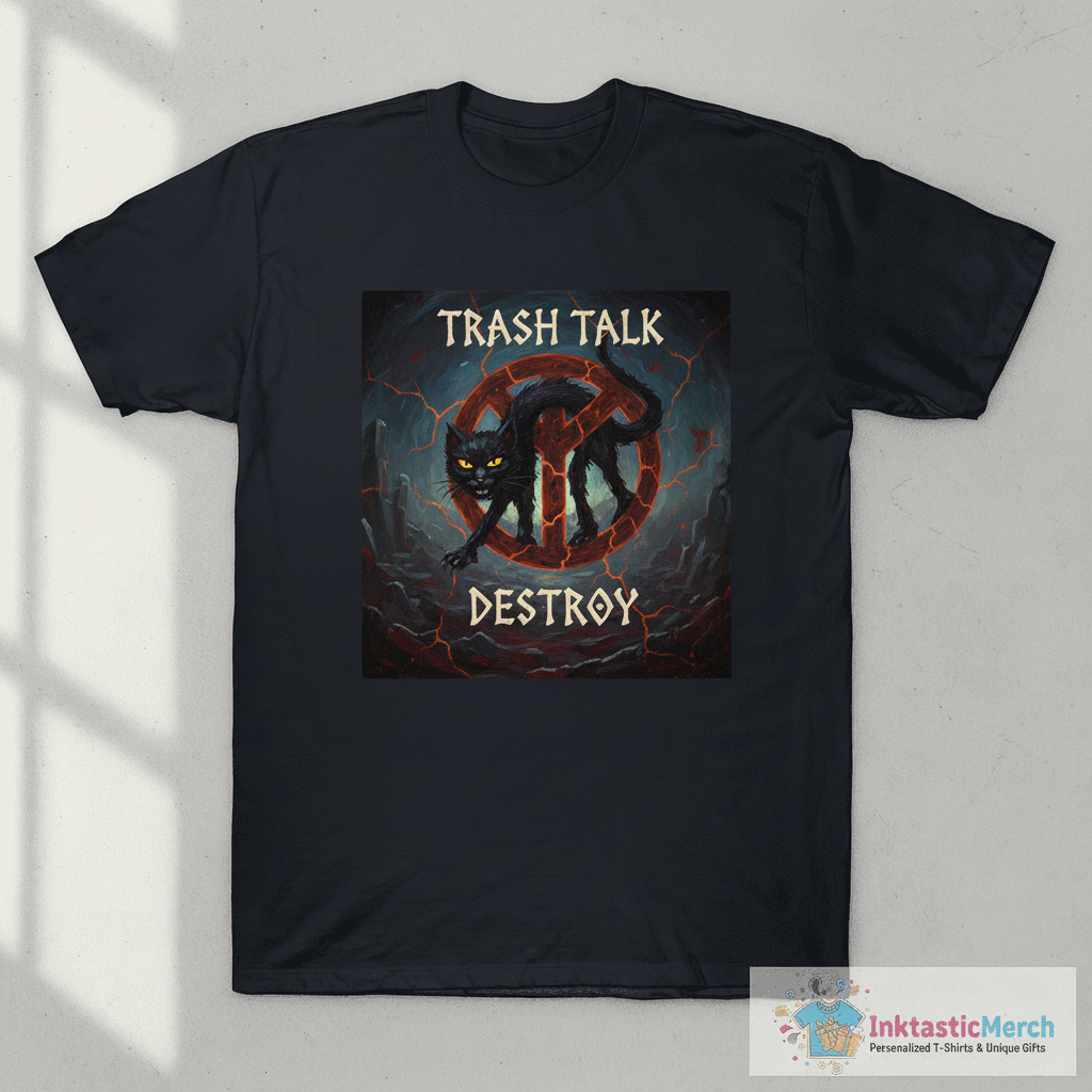 Trash Talk Destroy Cat T-Shirt 1 Trash Talk Destroy Cat T-Shirt