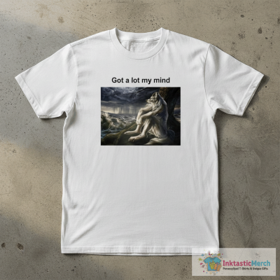 Wolf Funny Meme Got A Lot My Mind Shirt