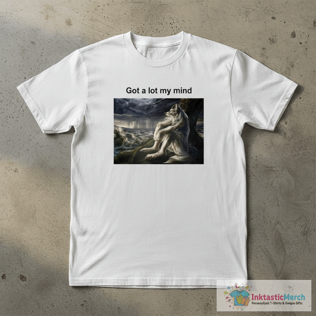 Wolf Funny Meme Got A Lot My Mind Shirt 1 Wolf Funny Meme Got A Lot My Mind Shirt