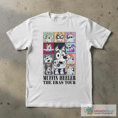 Bluey Muffin Heeler The Eras Tour Vintage Cartoon T-Shirt