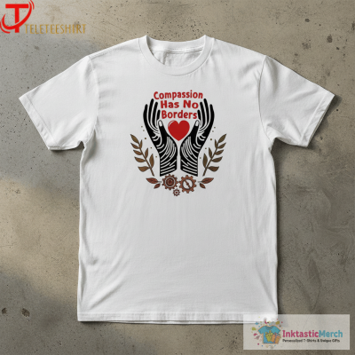Compassion Has No Borders Heart Hands T-Shirts