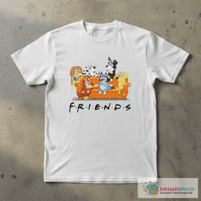 Cute Bluey Friends Vintage Cartoon T-Shirt