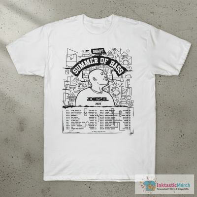 DJ Diesel Summer Of Bass Tour 2025 Dates With Shaquille O’Neal Performing Live Worldwide Featuring Collage Festival T-shirts
