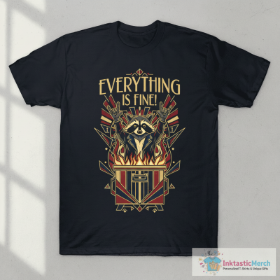 Everything is fine raccoon dumpster fire T-Shirt