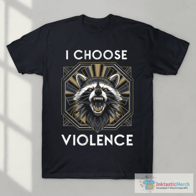 I CHOOSE VIOLENCE Raccoon T-Shirt