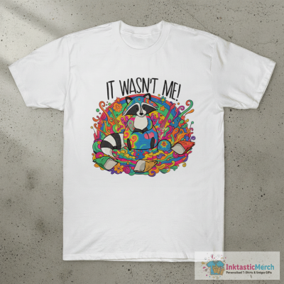 It Wasn't Me! Cute Greedy Raccoon Design T-Shirt
