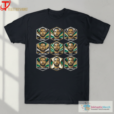Jalen Hurts Faces Happy Sleepy Excited Confused Angry Sad Frustrated Proud 4Th And 1 T-Shirts