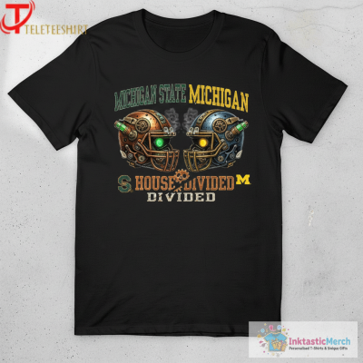 Michigan Wolverines Michigan State Spartans House Divided Paul Brawl T-Shirts