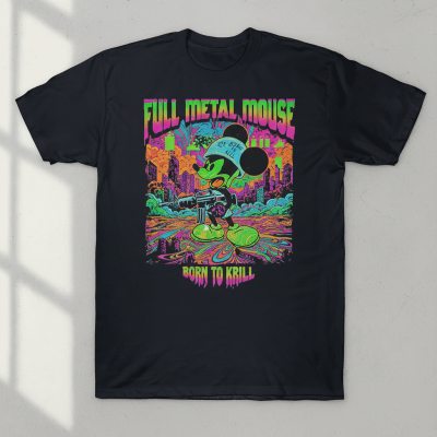 Mickey Full Metal Mouse Born To Kill T-shirts