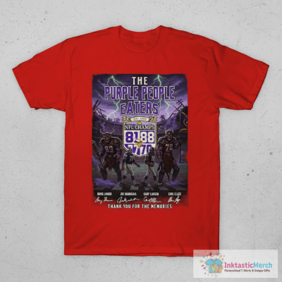 Minnesota Vikings Purple People Eaters Nfl Champs Thank You For The Memories Signatures T-Shirt