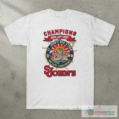 Official St John’s Red Storm Men’s Basketball Big East Conference Champions 2024-2025 T-shirts